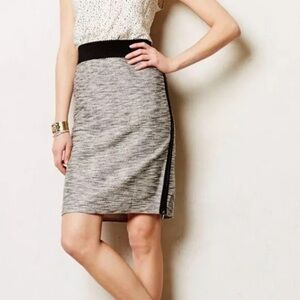 ANTHROPOLOGIE LEIFSDOTTIR CLOUD DECK PENCIL SKIRT SIDE ZIP STRETCH WAIST